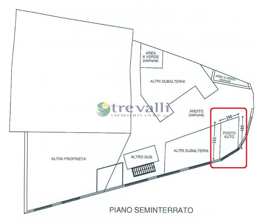 Planimetria posto auto esterno